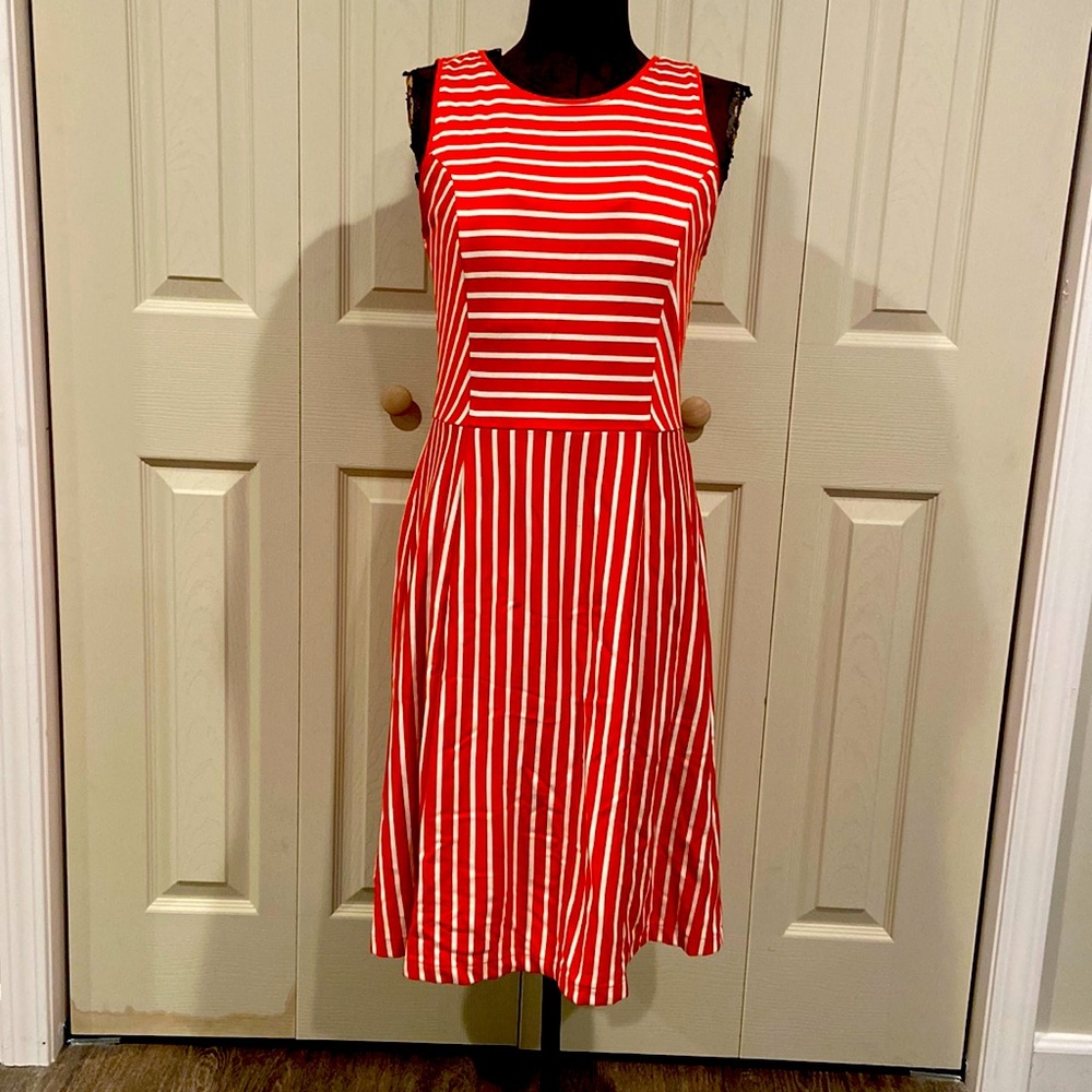 Banana Republic Orange and White Striped Dress, Size 6